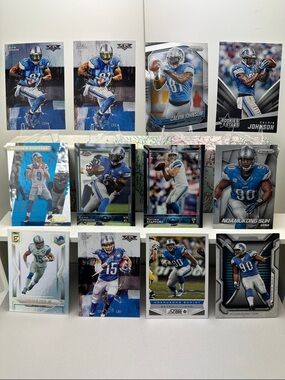 Calvin Johnson/Stafford/Suh/Tate Lions lot of 12